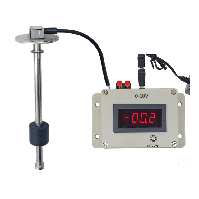0-10V Universal Liquid Level Sensor Kit - Multi-Fluid Compatible Transmitter with DC Input Gauge for Diesel Engine Fuel, Oil & Water Tank Monitoring Systems