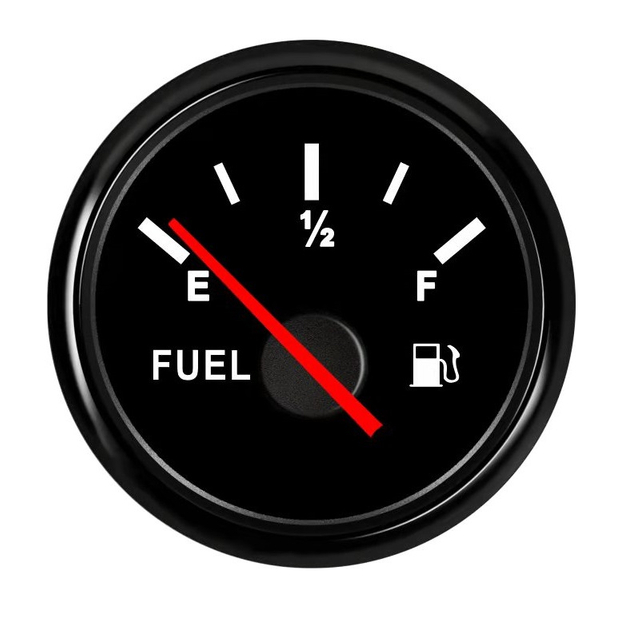 52mm 0~190 Ohm E-1/2-F for Motorcycle Generator Boat Automotive 12V 24V Backlight IP67 Waterproof Fuel Level Gauge
