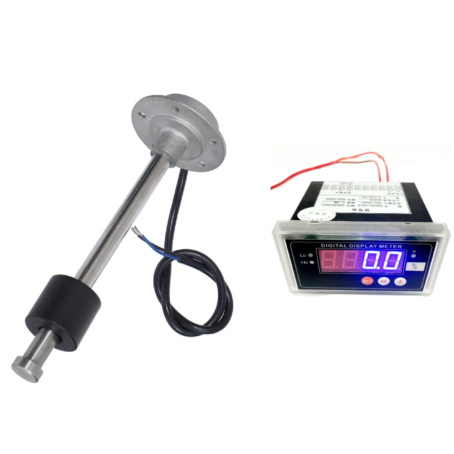 Industrial Level Sensor with Alarm Configuration and Display Box for Liquid Monitoring