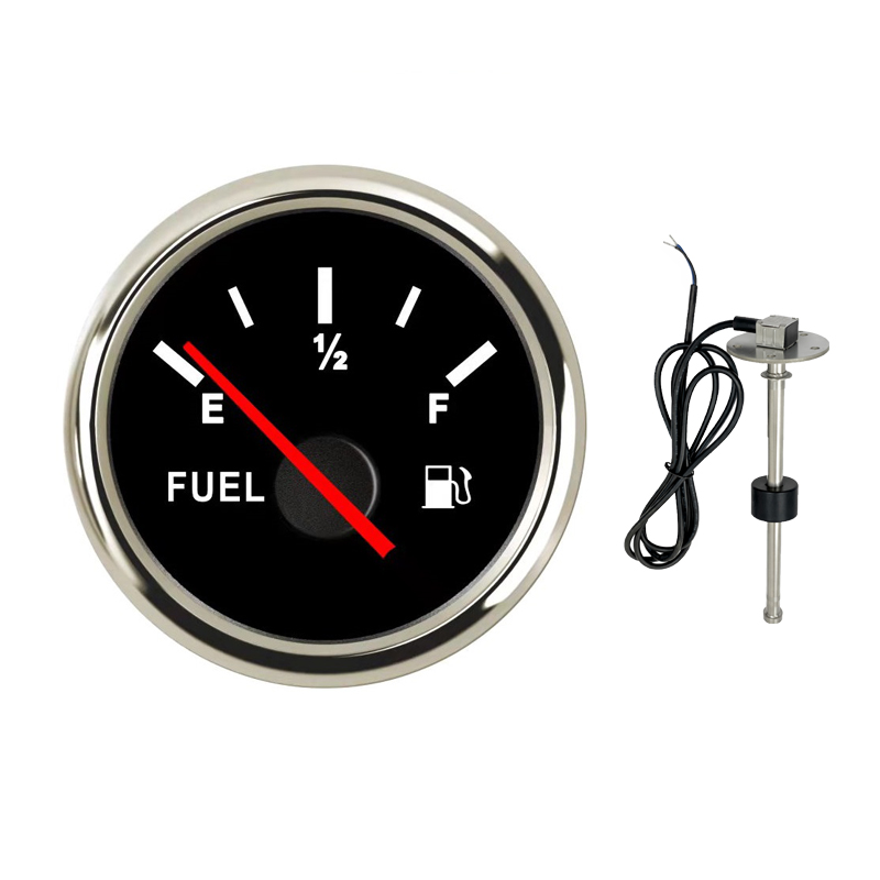 52mm 0~190 Ohm E-1/2-F for Motorcycle Generator Boat Automotive 12V 24V Backlight IP67 Waterproof Fuel Level Gauge